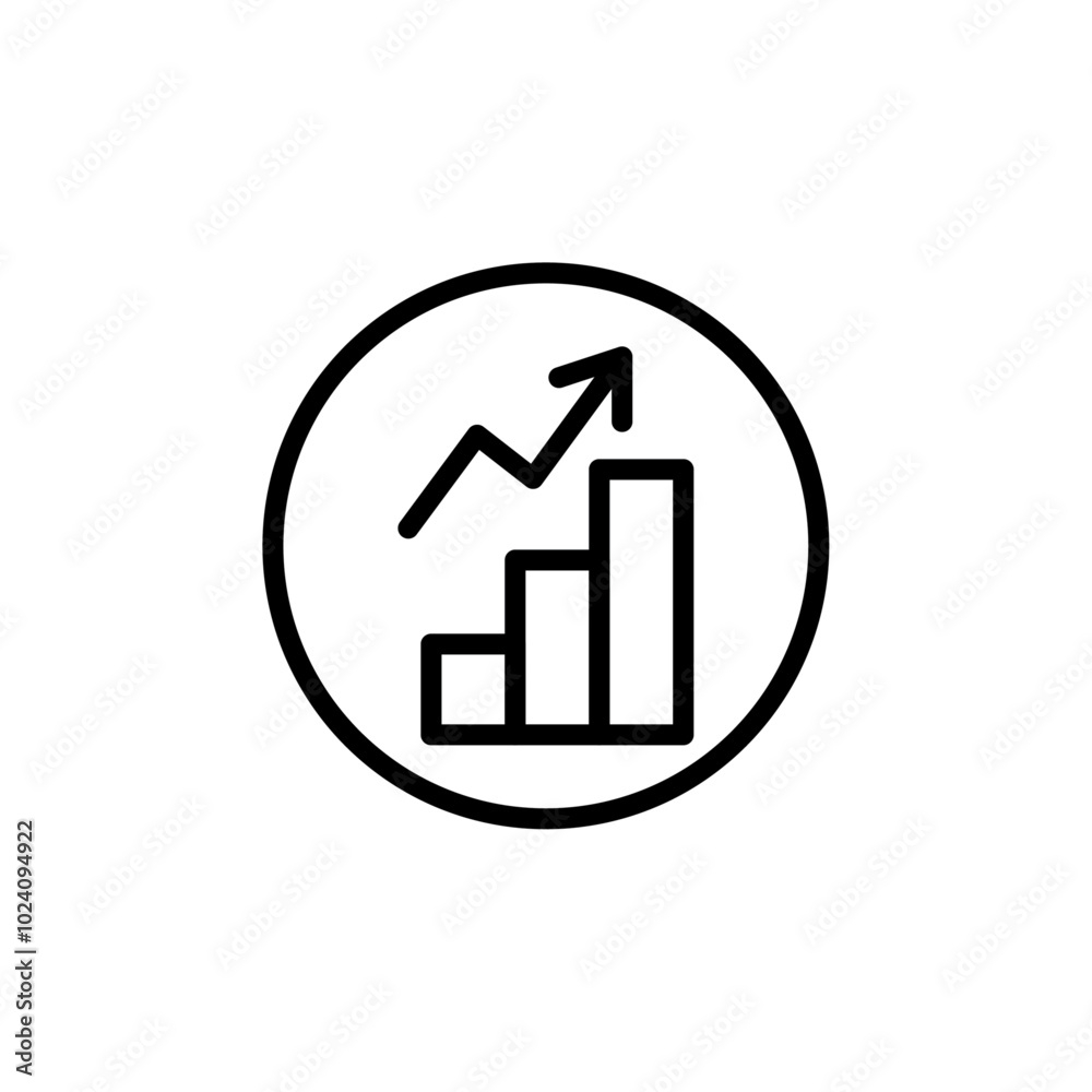 Aufkleber Increase chart icon Outline vector for web ui