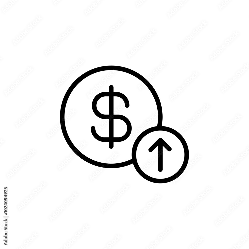Poster Increase money icon Outline vector for web ui