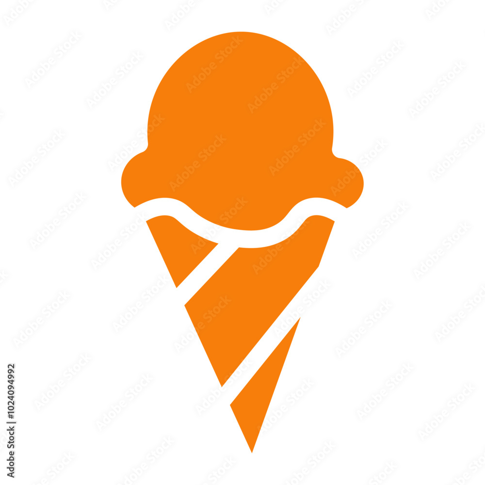 Poster ice cream cone icon Outline vector for web ui