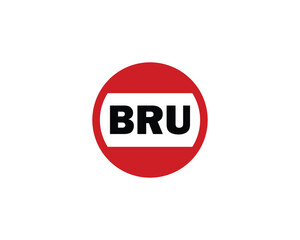 BRU logo design vector template. BRU