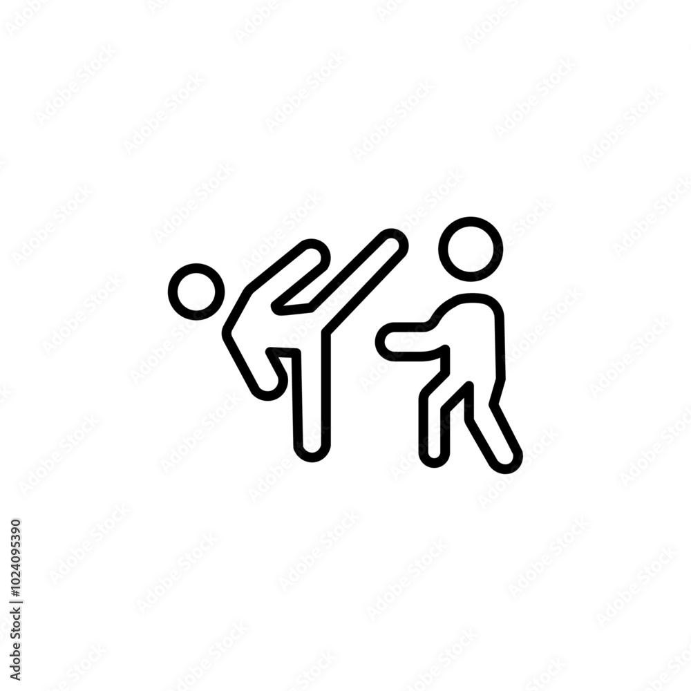 Poster Kickboxing icon Outline vector for web ui