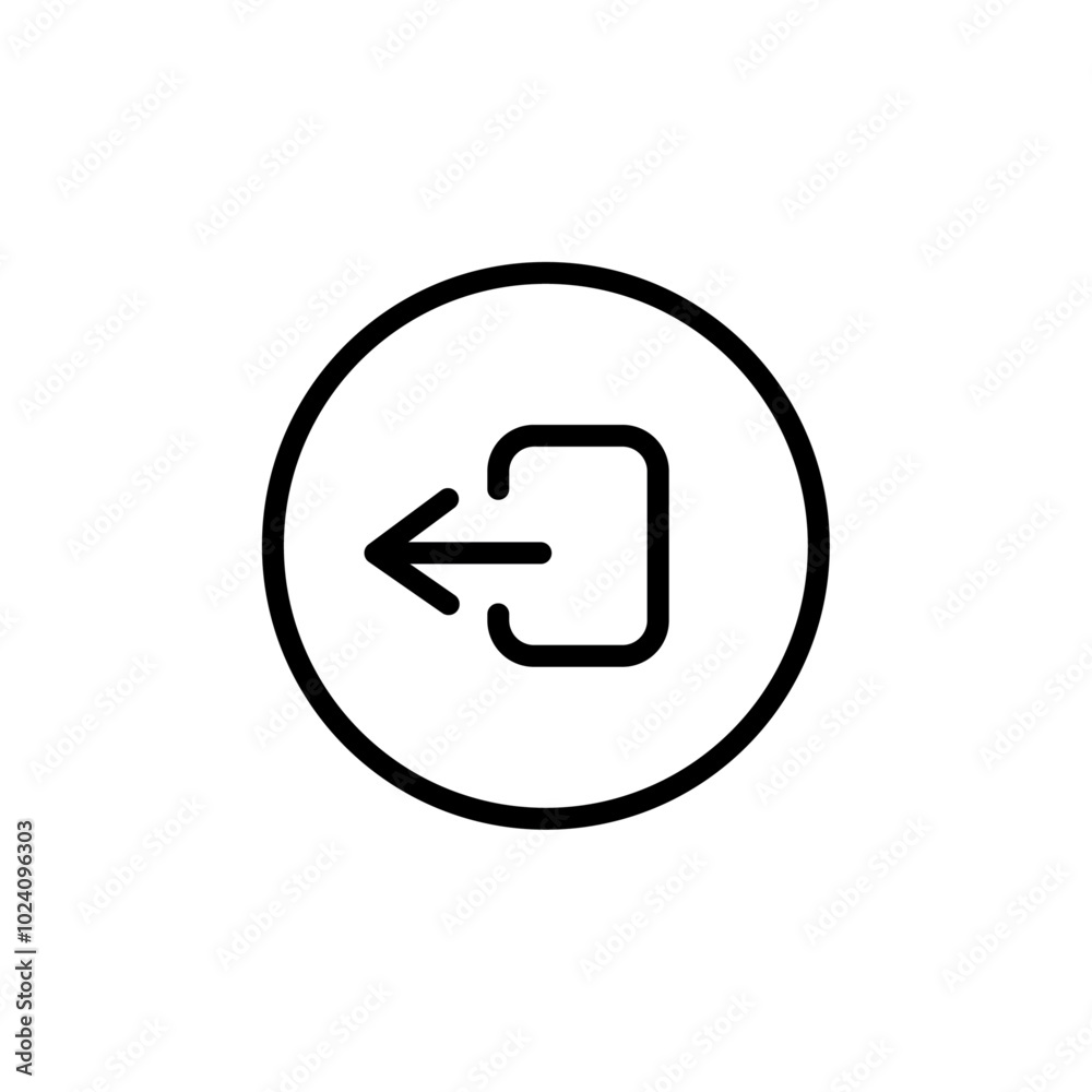 Aufkleber Logout exit icon Outline vector for web ui