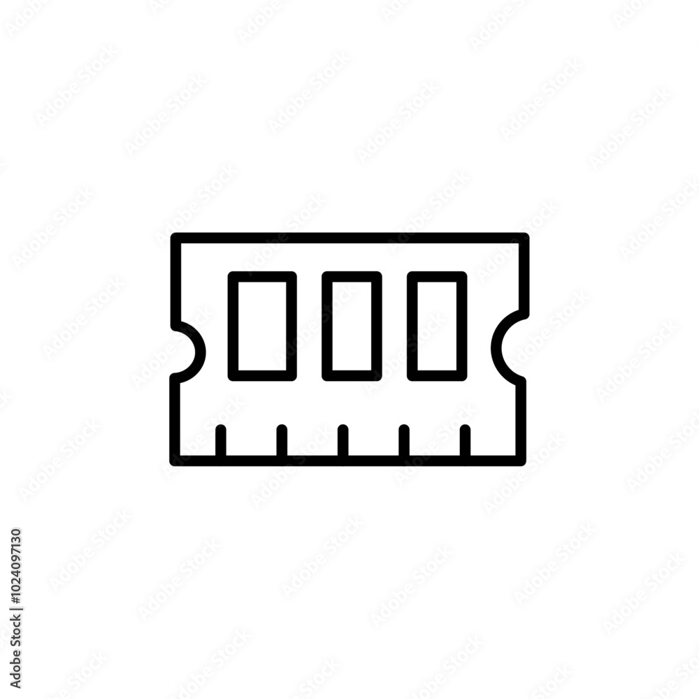 Poster memory, ram icon Outline vector for web ui