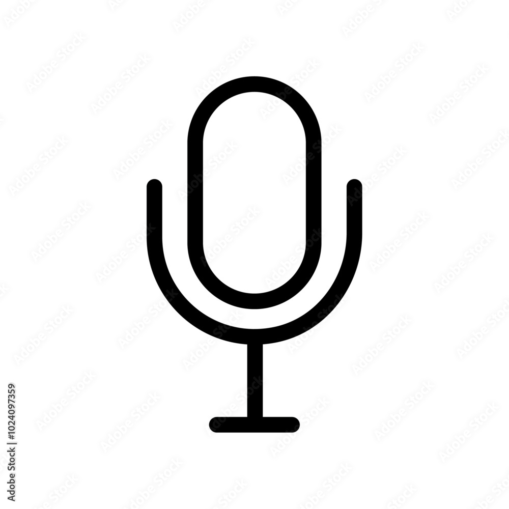 Poster Mic button icon Outline vector for web ui