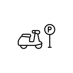 motorbike parking icon Outline vector for web ui
