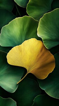 closeup ging bed leaves gorgeous showing new bracts large canvas details tropical trees fuji turning yellow