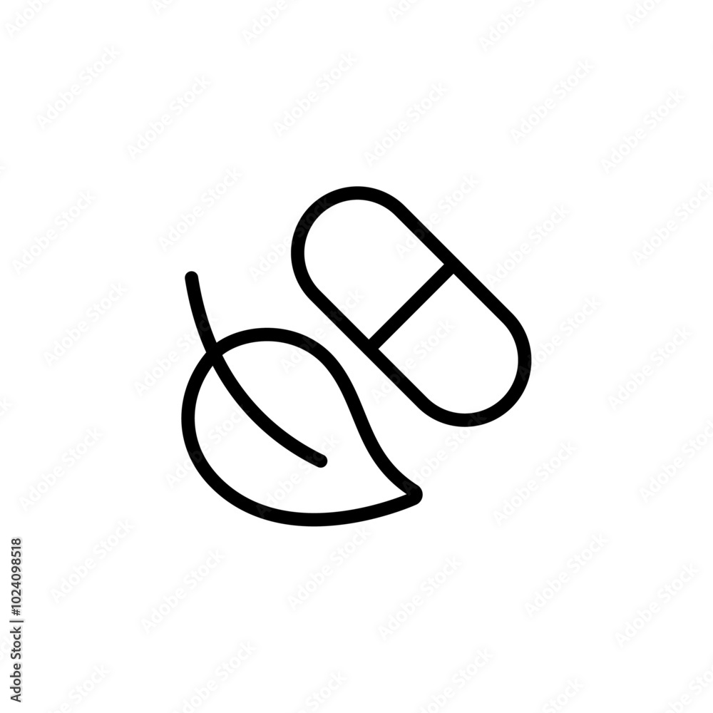 Poster natural medicine icon outline vector for web ui