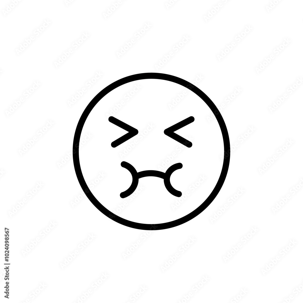 Poster Nauseated emoji icon Outline vector for web ui