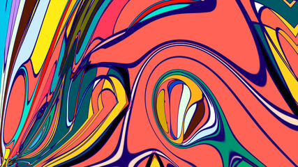 Abstract colorful psychedelic fluid background for music festival 