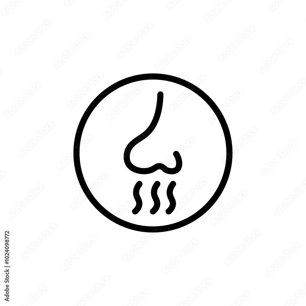 Aufkleber Nose with smoke icon Outline vector for web ui
