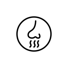Fototapeta premium Nose with smoke icon Outline vector for web ui