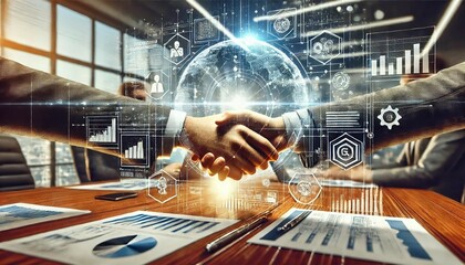 Obraz premium Handshake - Business Cooperation and Success