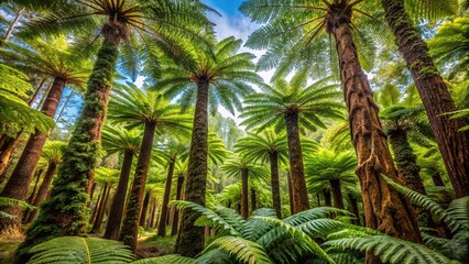 Fototapeta premium Intricate textures, patterns, prehistoric, tree ferns, primitive conifers