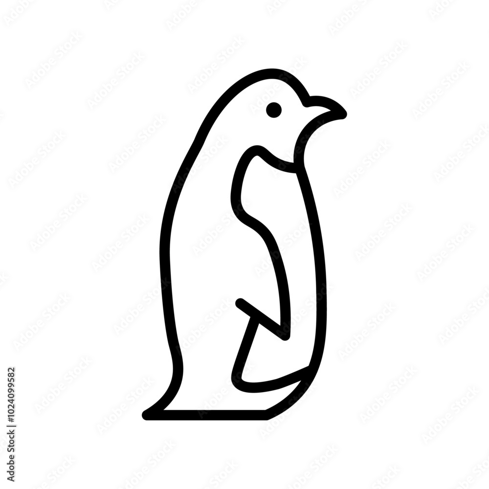 Poster Penguin icon Outline vector for web ui