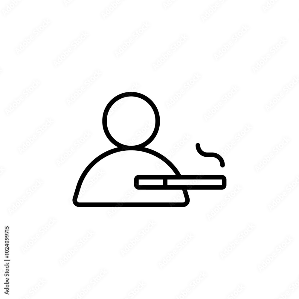 Poster person smoking icon outline vector for web ui