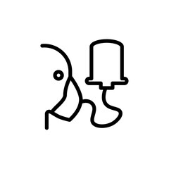 Person with oxygen mask icon Outline vector for web ui