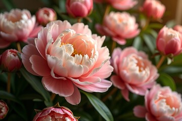 Sumptuous pink and white peony
