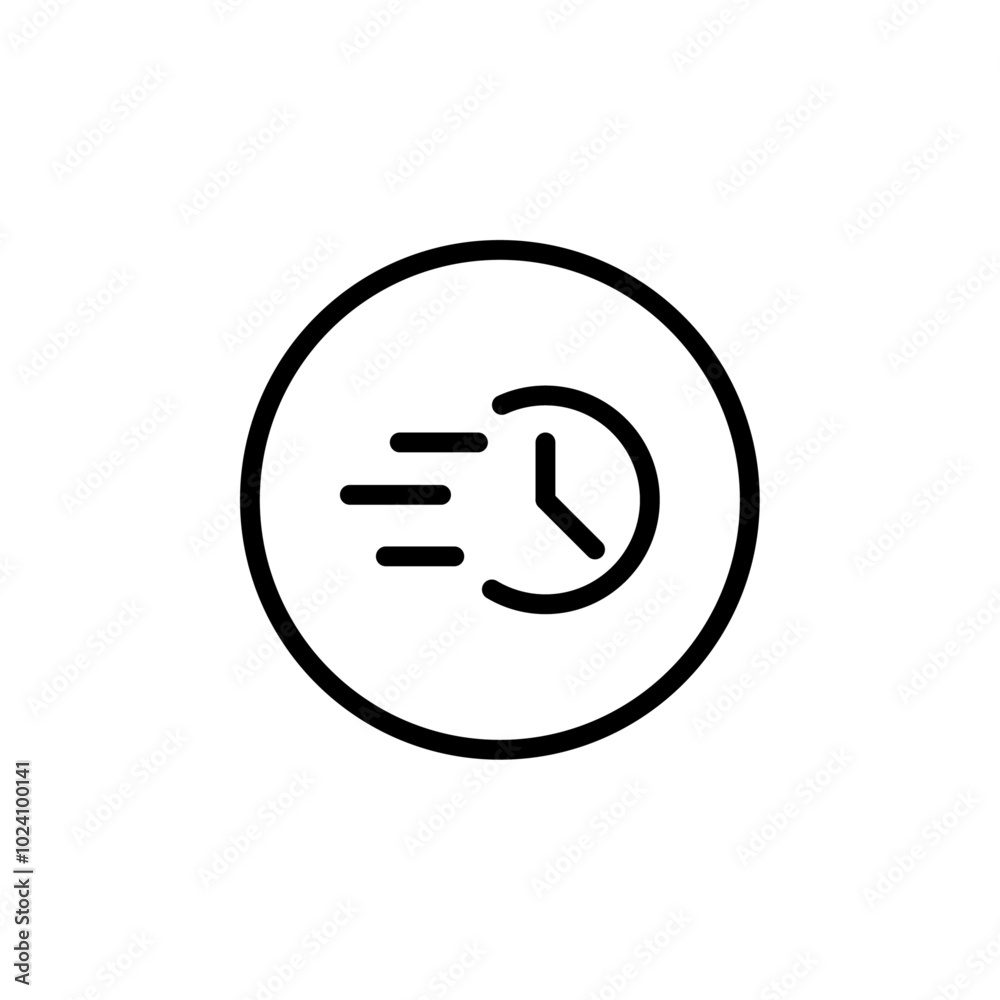 Poster Quick time icon Outline vector for web ui