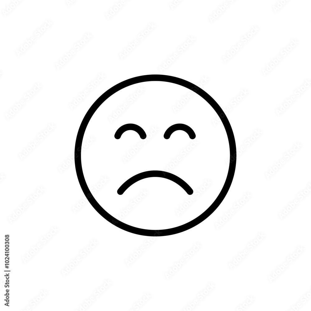 Poster Regret expression icon Outline vector for web ui