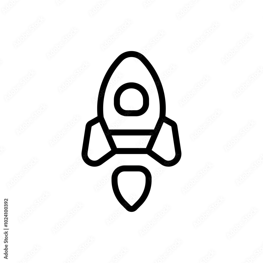Poster Rocket icon Outline vector for web ui