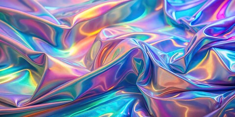 Fototapeta premium Iridescent holographic background with shiny oily texture