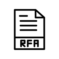 RFA File icon Outline vector for web ui
