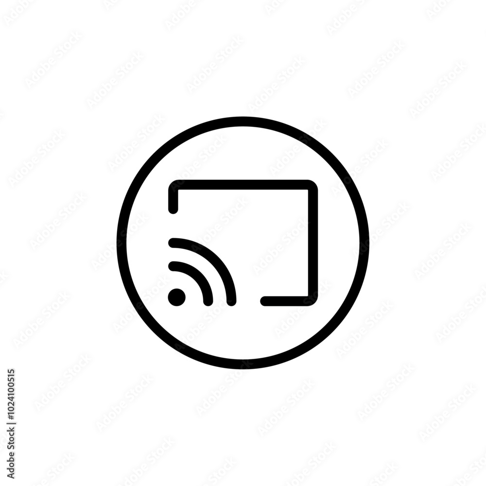 Aufkleber screen cast icon outline vector for web ui