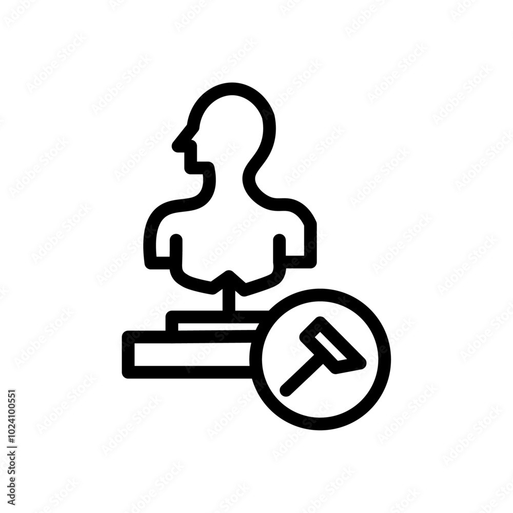 Poster Sculptor icon Outline vector for web ui