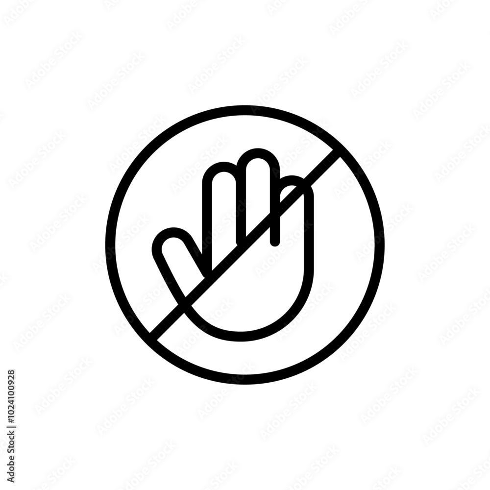 Aufkleber Stop violence icon Outline vector for web ui