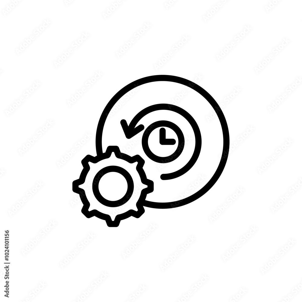 Poster Time management icon Outline vector for web ui
