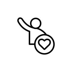Fototapeta premium Volunteer icon Outline vector for web ui