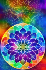 colorful Flower of Life wallpaper