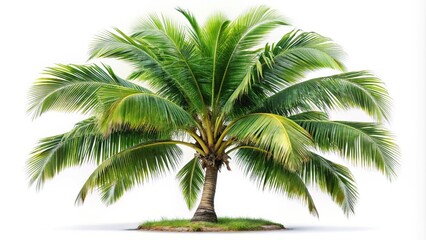 Fototapeta premium Isolated coconut tree on white background for garden decoration
