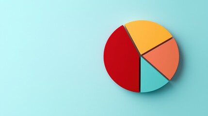 Fototapeta premium Flat design of a budgeting pie chart displayed on a digital screen, cartoon flat design, perspective shot.