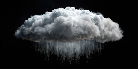 isolated rain cloud against black background