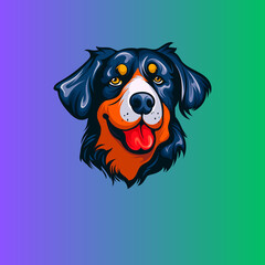 Black and Orange Abstract Cute Dog Pet Shop Logo 