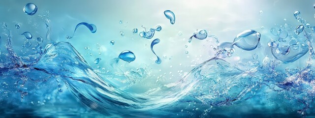 Vibrant splash of water droplets creating a dynamic and fluid motion