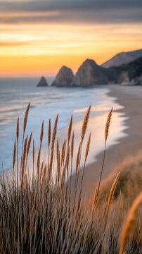 tall grass beach view spires inspiring soft golden foreground morals gentle harmonic color limestone breathtaking space