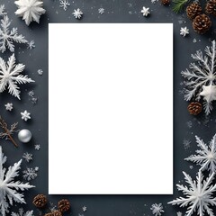 christmas greeting card with snowflakes