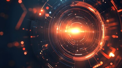 Obraz premium Abstract circle technical and futuristic shape, 3d illustration. 