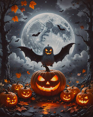 halloween background with pumpkin