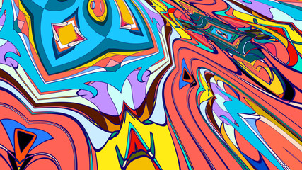 Abstract colorful psychedelic fluid background for music festival 