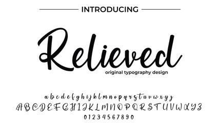 Relieved Font Stylish brush painted an uppercase vector letters, alphabet, typeface