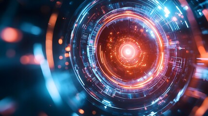 Obraz premium Abstract circle technical and futuristic shape, 3d illustration. 