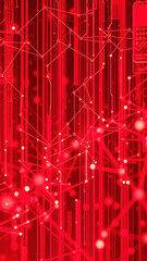 Digital Oasis: A Futuristic Red Network Dreamscape Background - Portrait