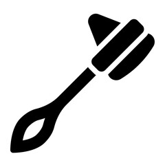 Reflex hammer glyph icon representing a tool used for testing patient reflexes and nerve health