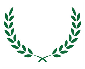 Circular laurel floral green leaf vector for award winner celebration