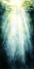 Obraz premium boat deep sun shining looks ceiling cosmic entity stars jesus nazareth pale green glow dress