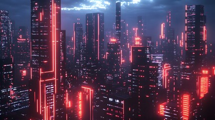 Fototapeta premium Black futuristic city. 3d rendering. 