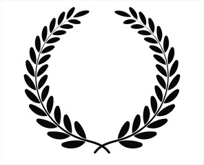 Circular laurel floral vector for award winner celebration